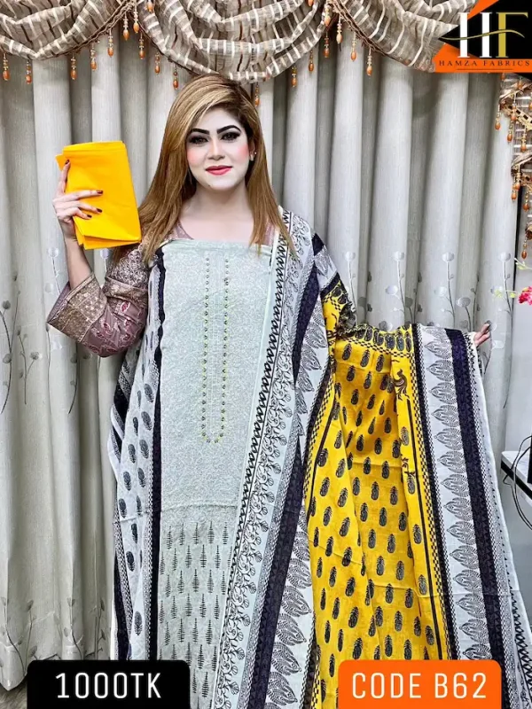 Stunning Bin Sayeed Cotton Three-Piece B62